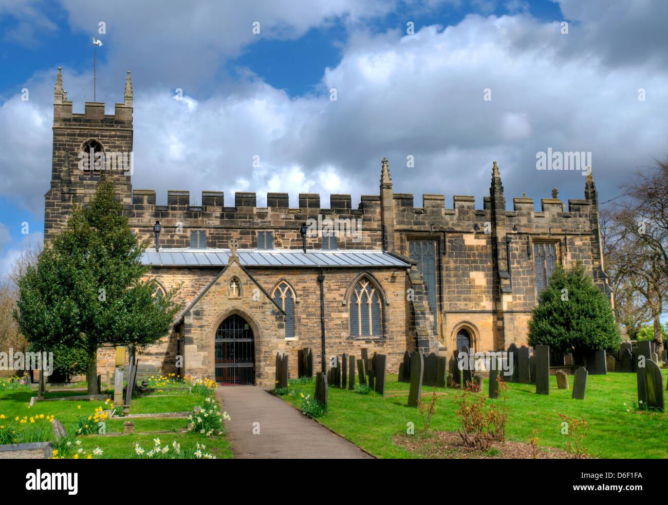 Spring at St Wilfrid's Church in Wilford, Nottingham England UK Stock
