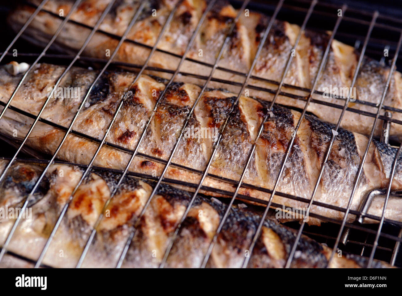 Barbecued Sea Bass Stock Photo - Alamy
