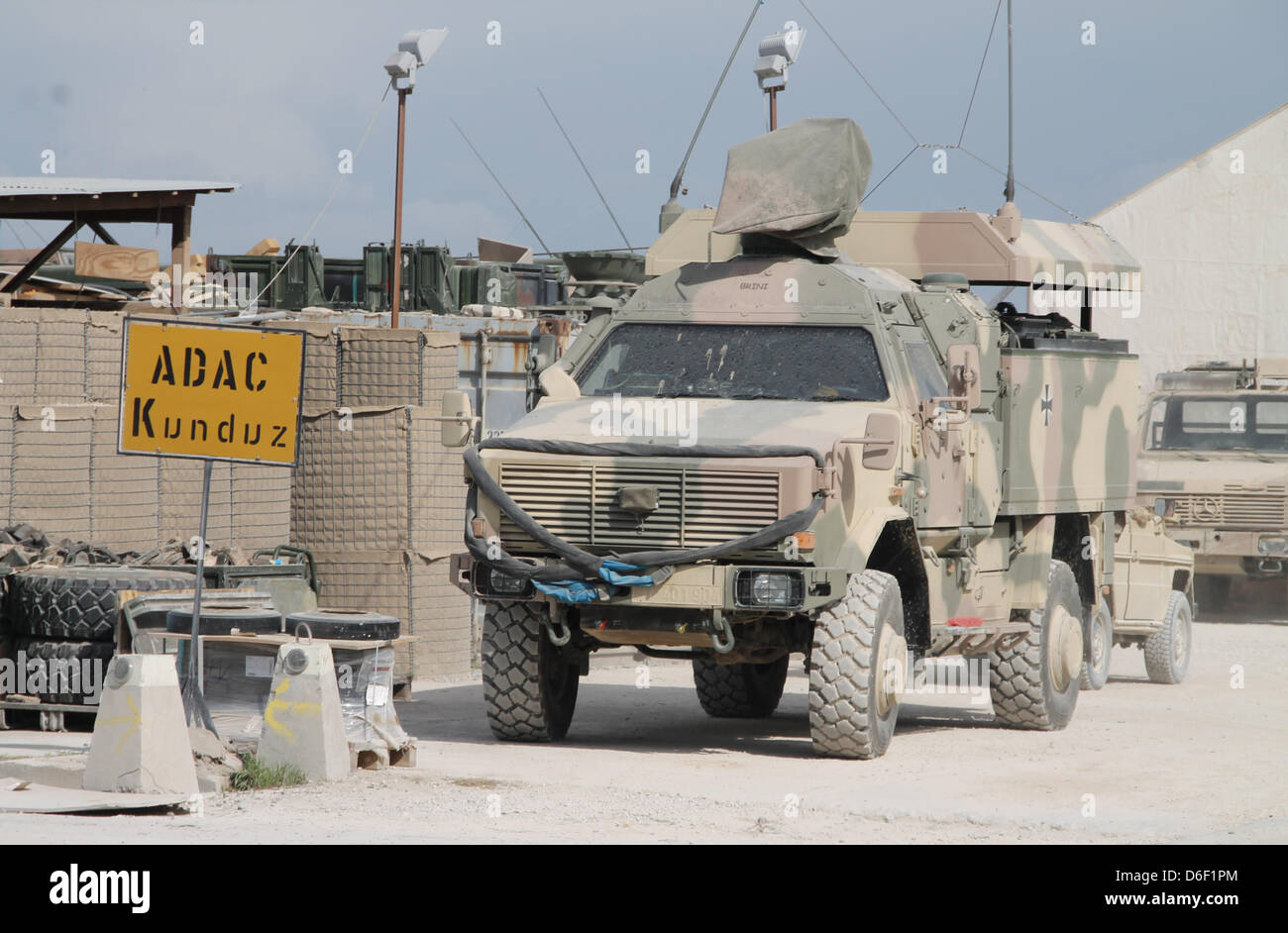 View of the German army camp in Kunduz, Afghanistan, 28 March 2013. Germany has invested about 250 million euros into the infrastructure of the Bundeswehr camp, from which the German army plans to How the Afghans are going to use the camp after the Bundeswehr's withdrawal has not yet been decided. Photo: Can Merey Stock Photo