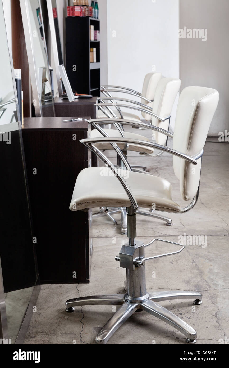 Chairs In Hair Salon Stock Photo Alamy