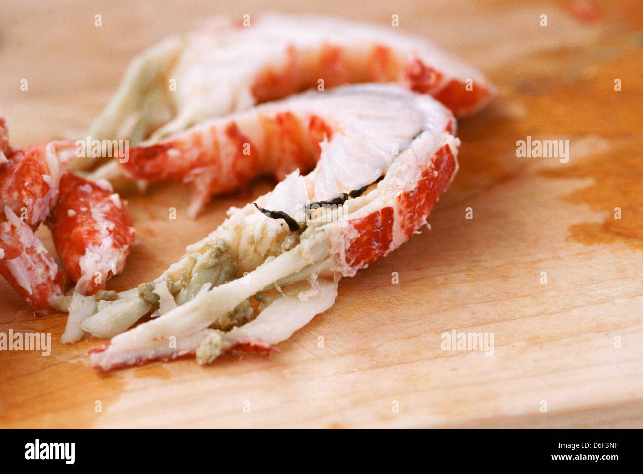 Lobster Tail Cut in Half Stock Photo Alamy