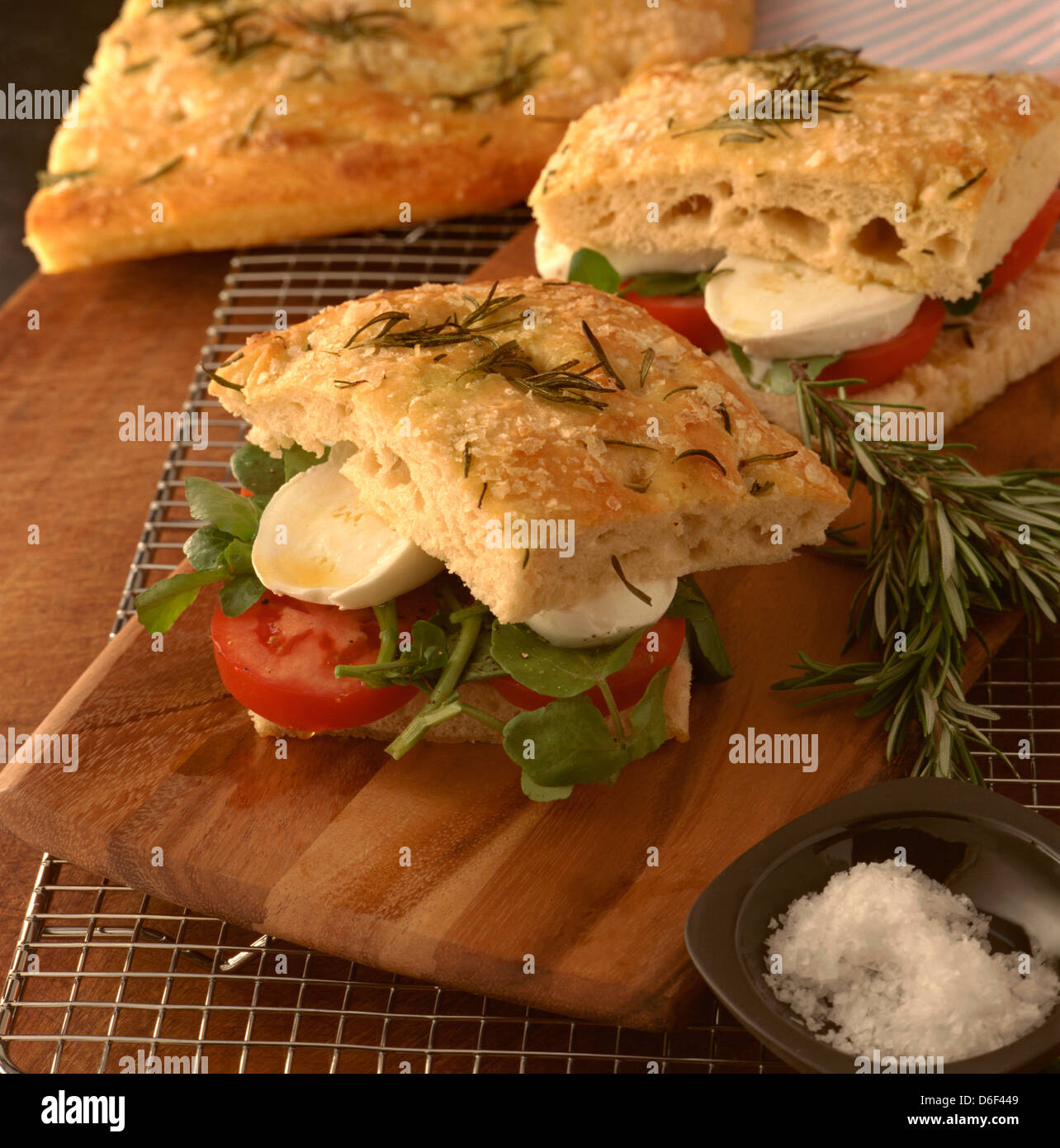 Tomato and Mozzarella Focaccia Stock Photo Alamy