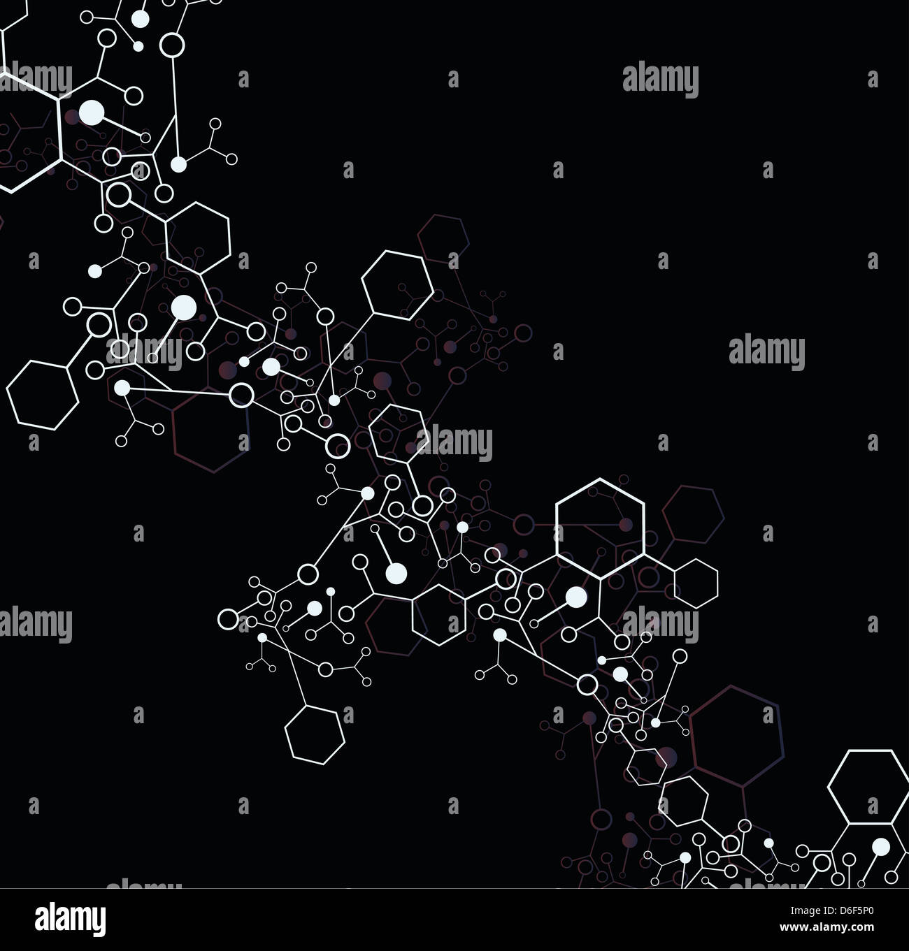 Molecule background in black Stock Photo - Alamy