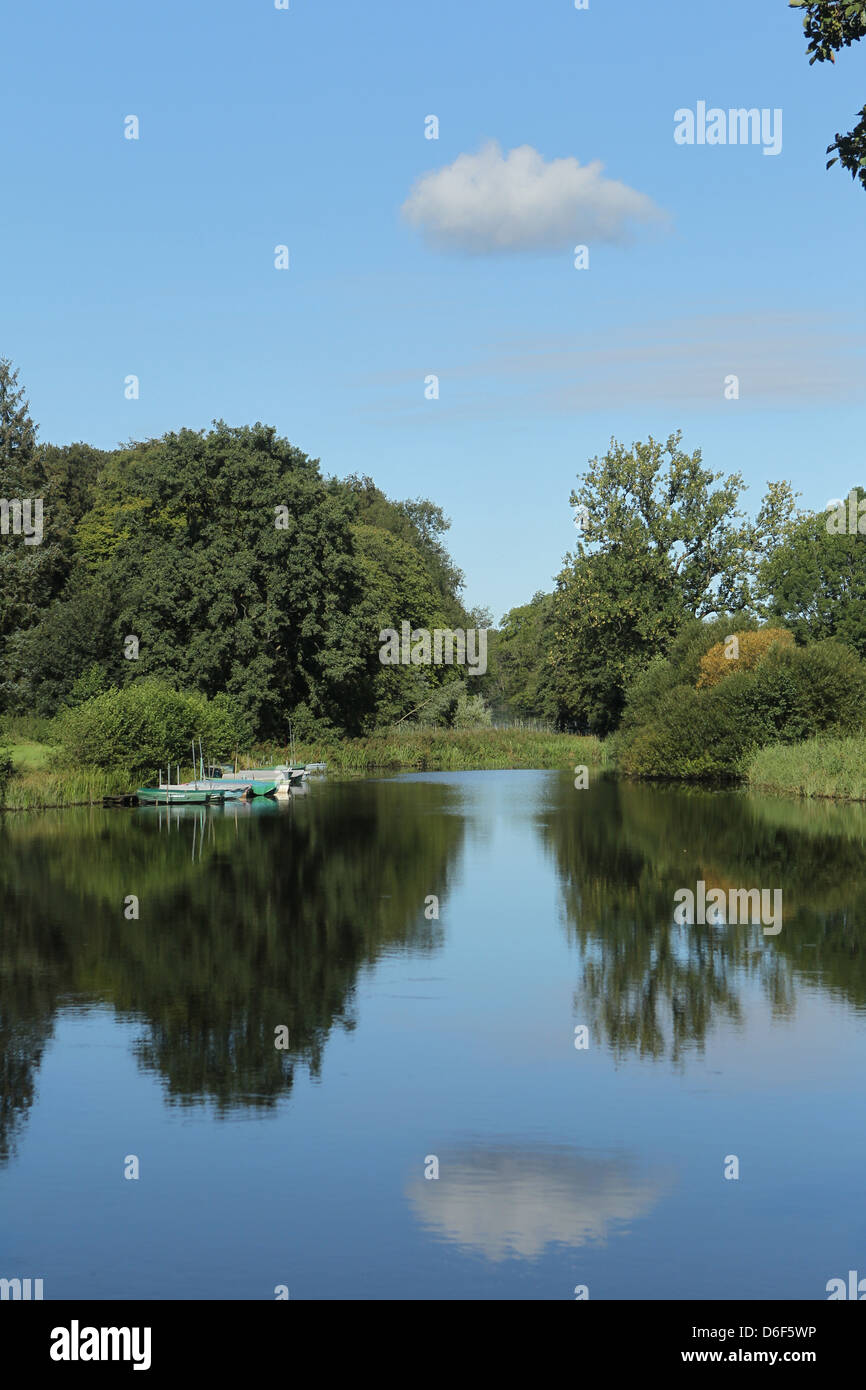 In the area of Old Lock in Kluvensiek (Bovenau Acc) on old Eider Canal Stock Photo