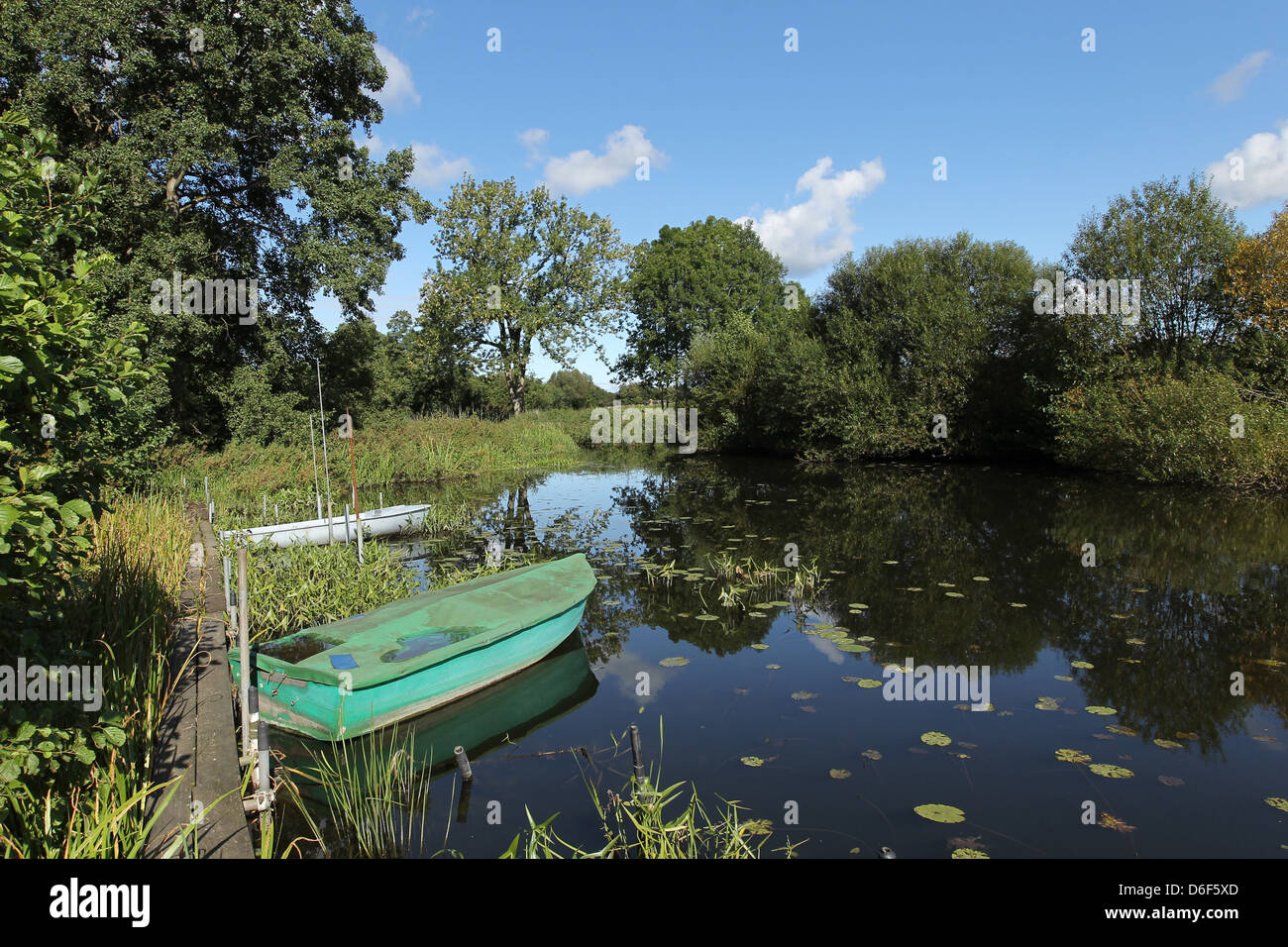 In the area of Old Lock in Kluvensiek (Bovenau Acc) on old Eider Canal Stock Photo