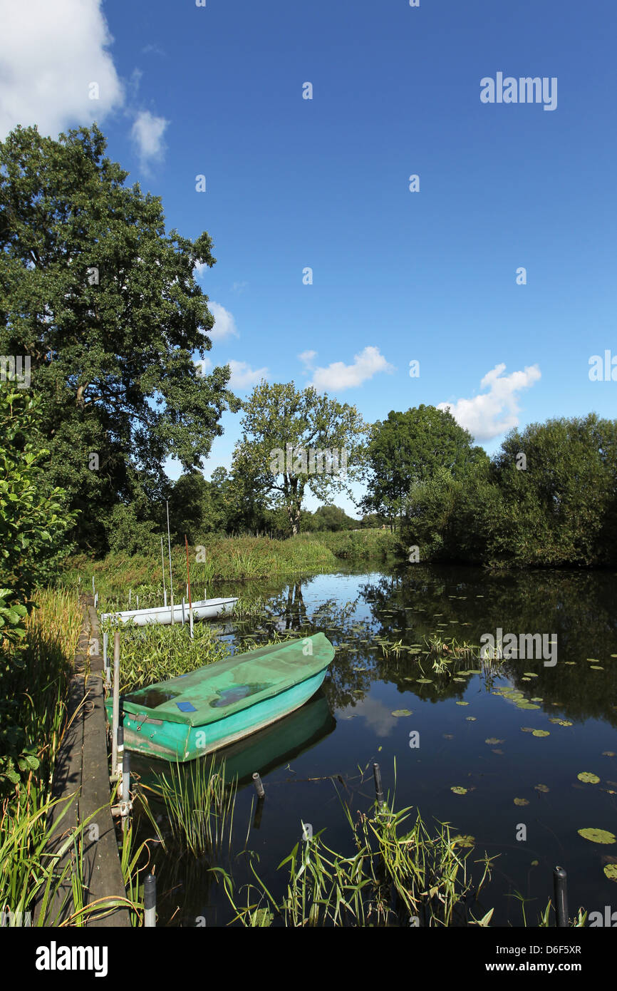 In the area of Old Lock in Kluvensiek (Bovenau Acc) on old Eider Canal Stock Photo