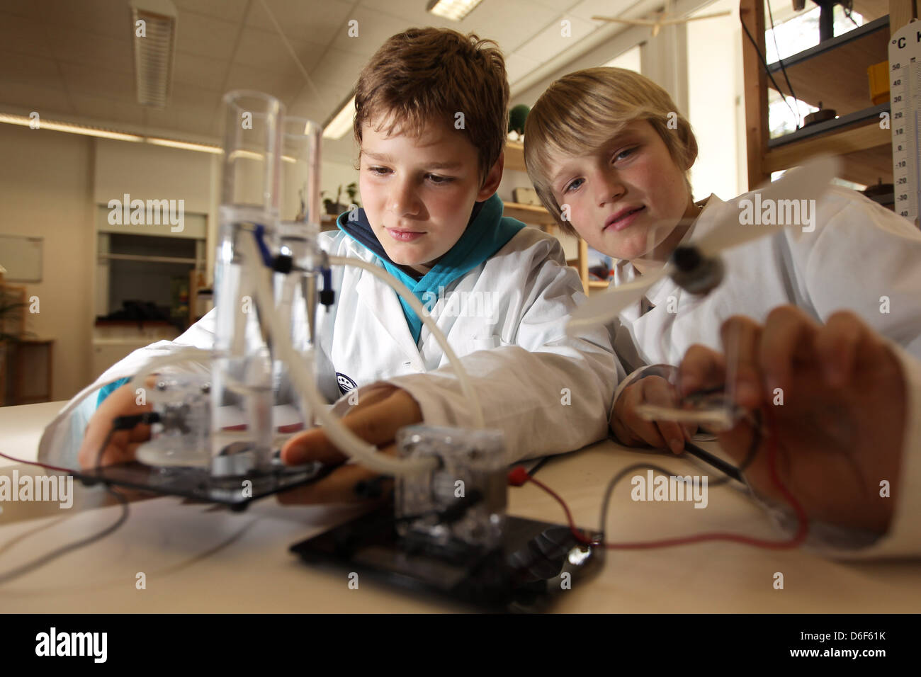 Flensburg, Germany, students to scientific experiments Stock Photo