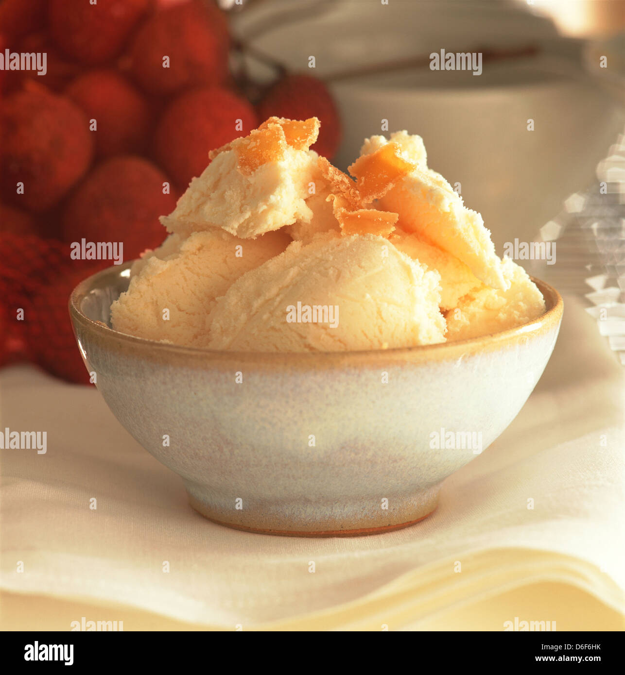 Lychee Ice Cream Stock Photo Alamy