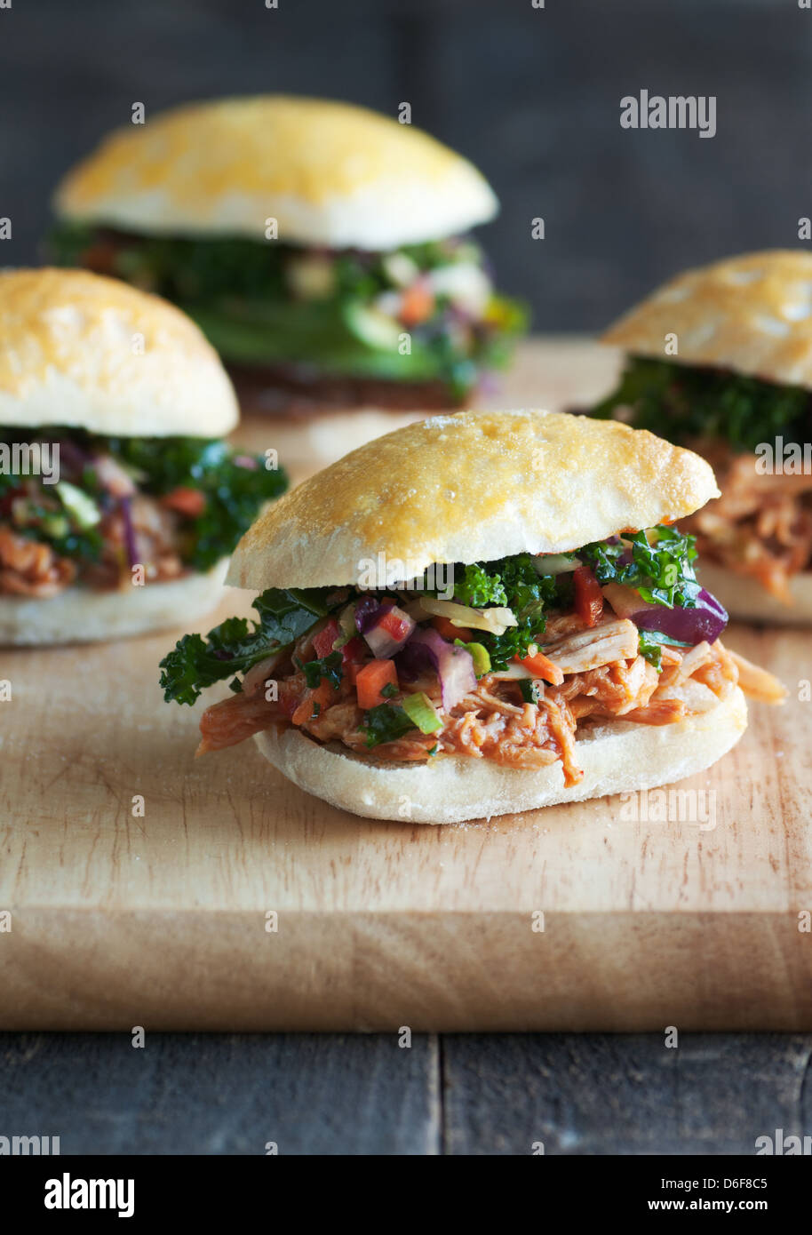Mini appetizer sandwiches with pulled meat and vegetable slaw Stock Photo Alamy