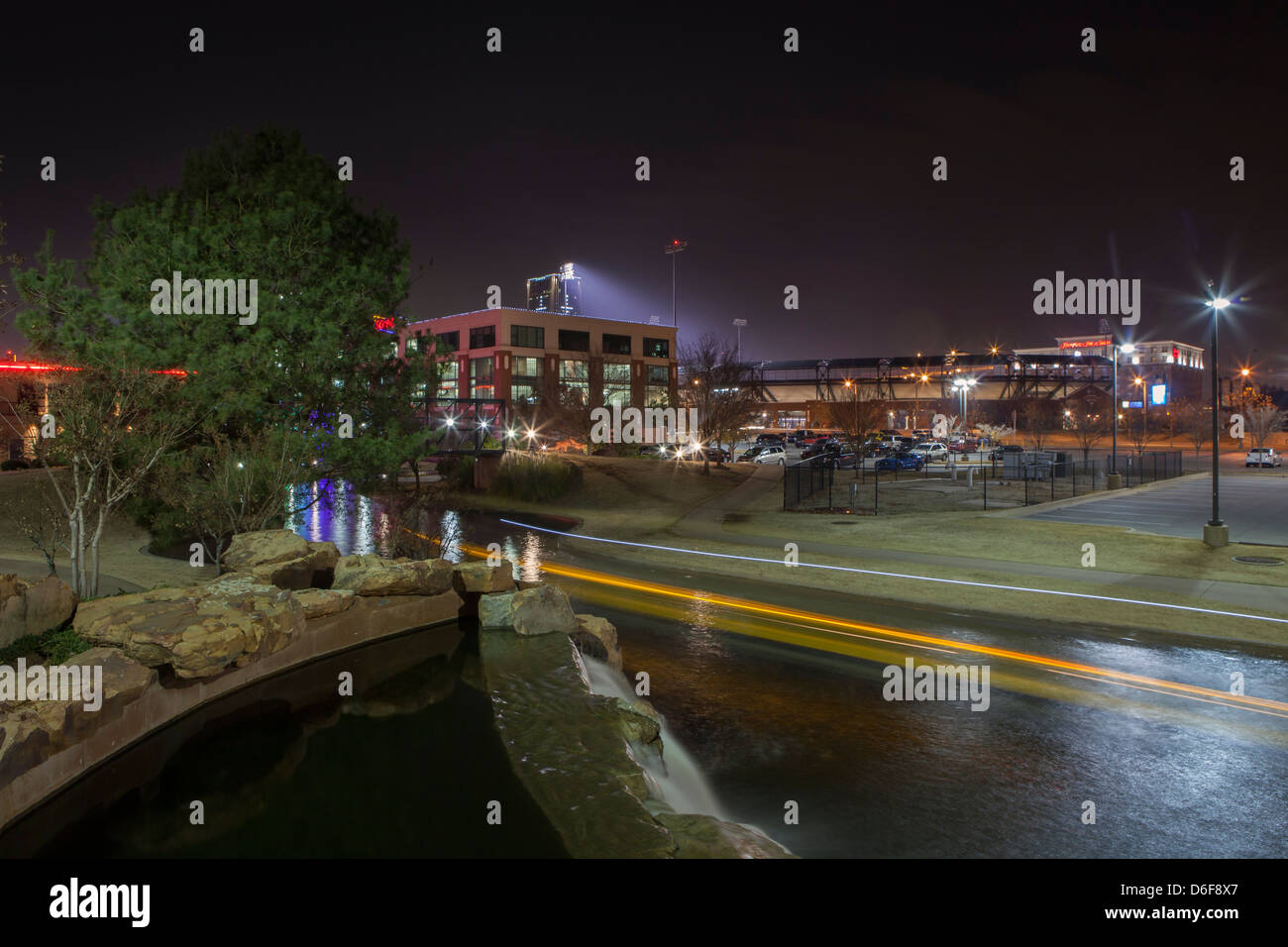 Oklahoma City at night , Oklahoma, USA Stock Photo