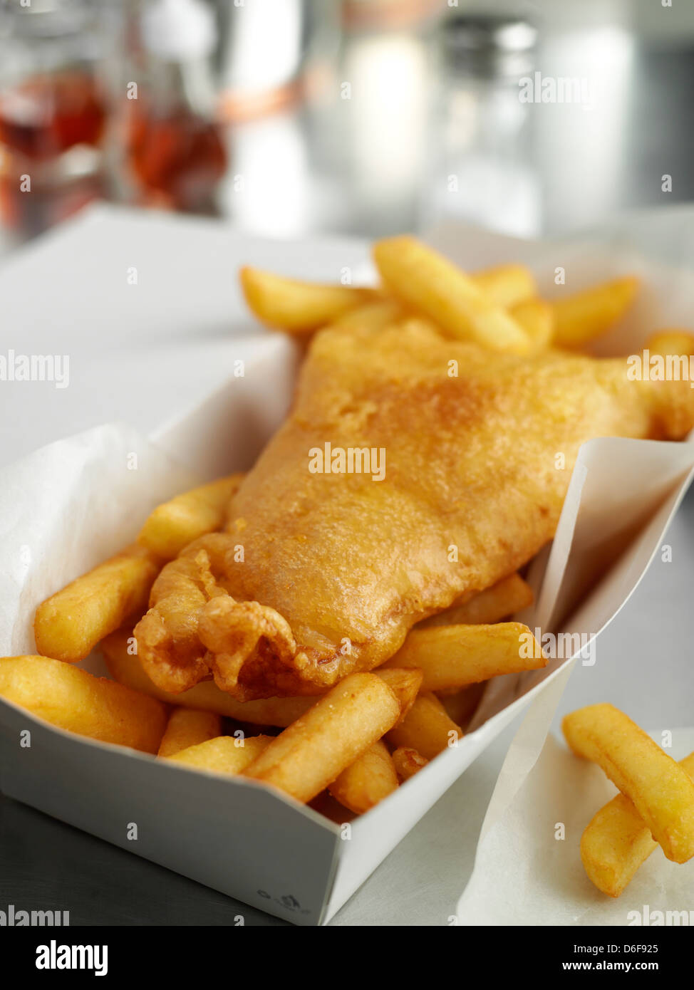 Smoked Haddock and Chips Stock Photo Alamy