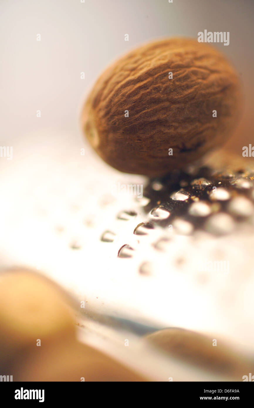 Nutmeg on Grater Stock Photo Alamy