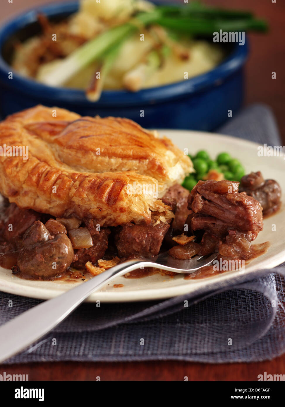 Steak and Mushroom Pie Stock Photo Alamy