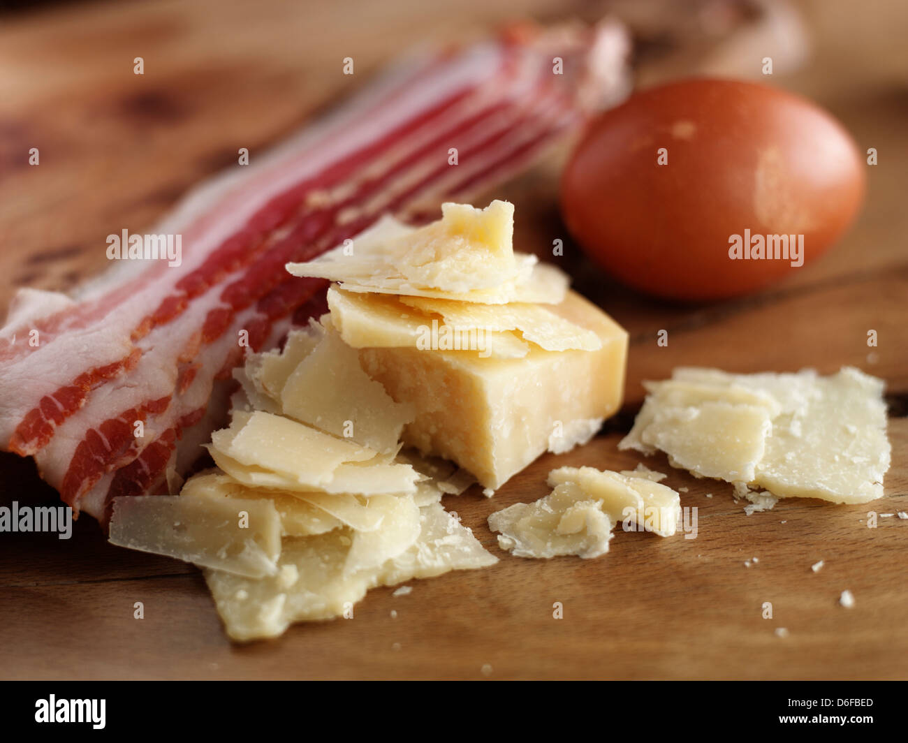 Parmesan, Bacon and Egg Stock Photo Alamy