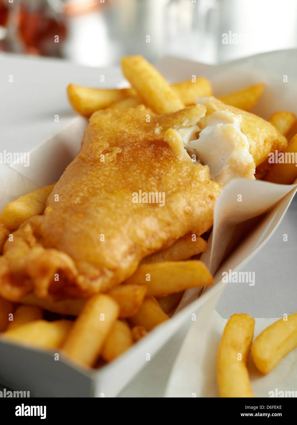 Smoked Haddock and Chips Stock Photo Alamy