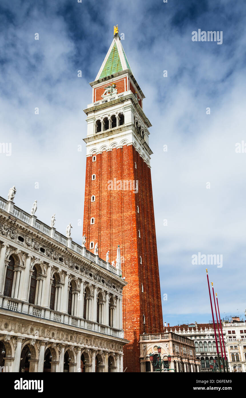Campanile di San Marco, Venice landmark in Italy dated from medieval times, built in 1514 Stock Photo