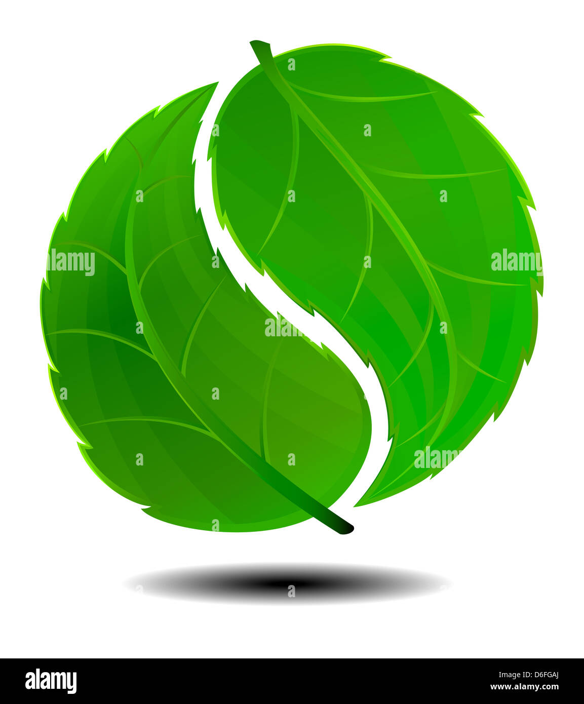 Green Symbol Logo concept using Yin Yang in a leaf design Stock Photo ...