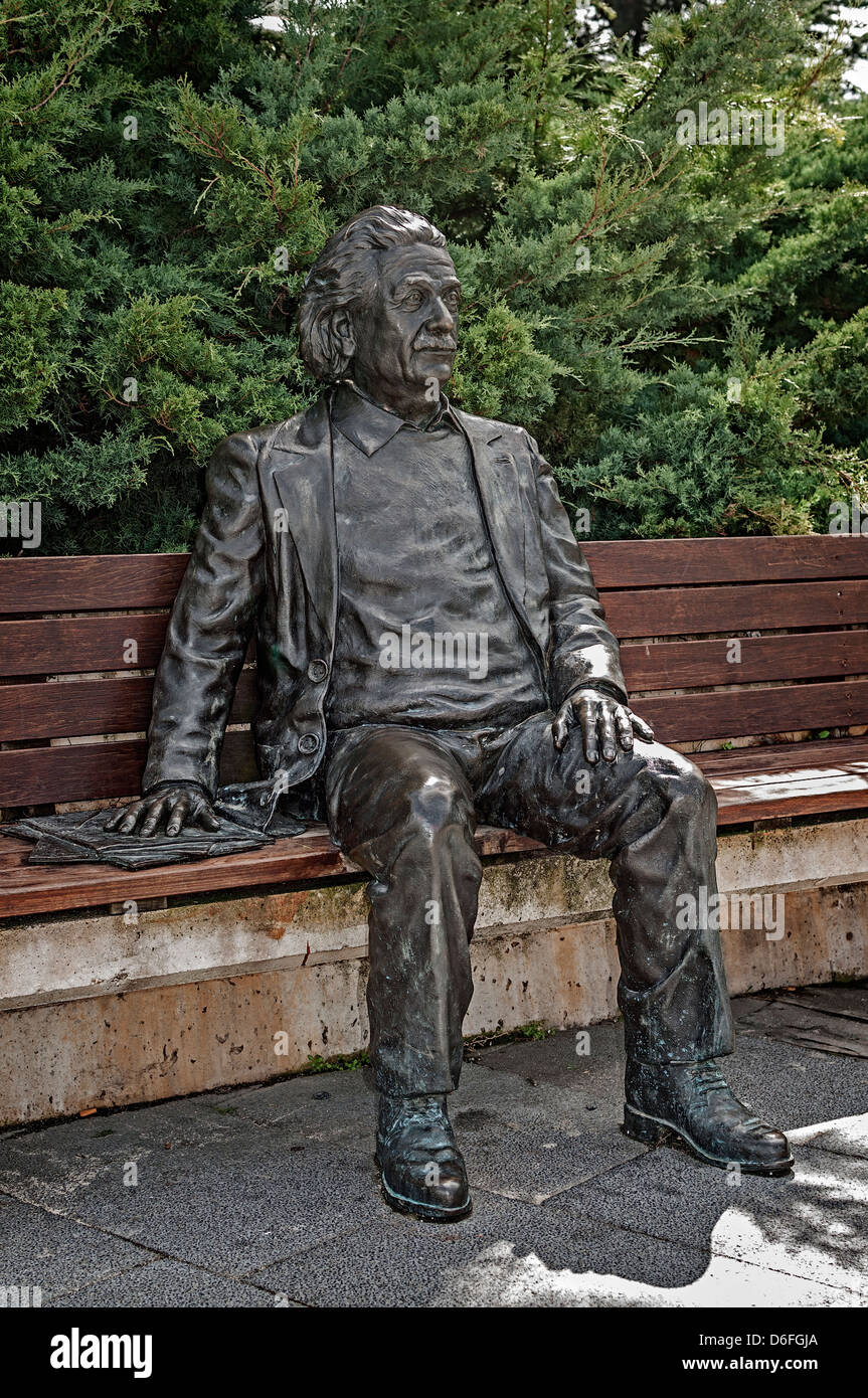 Albert Einstein sculpture at the museum of science, Valladolid, Castilla y León, Spain, Europe Stock Photo