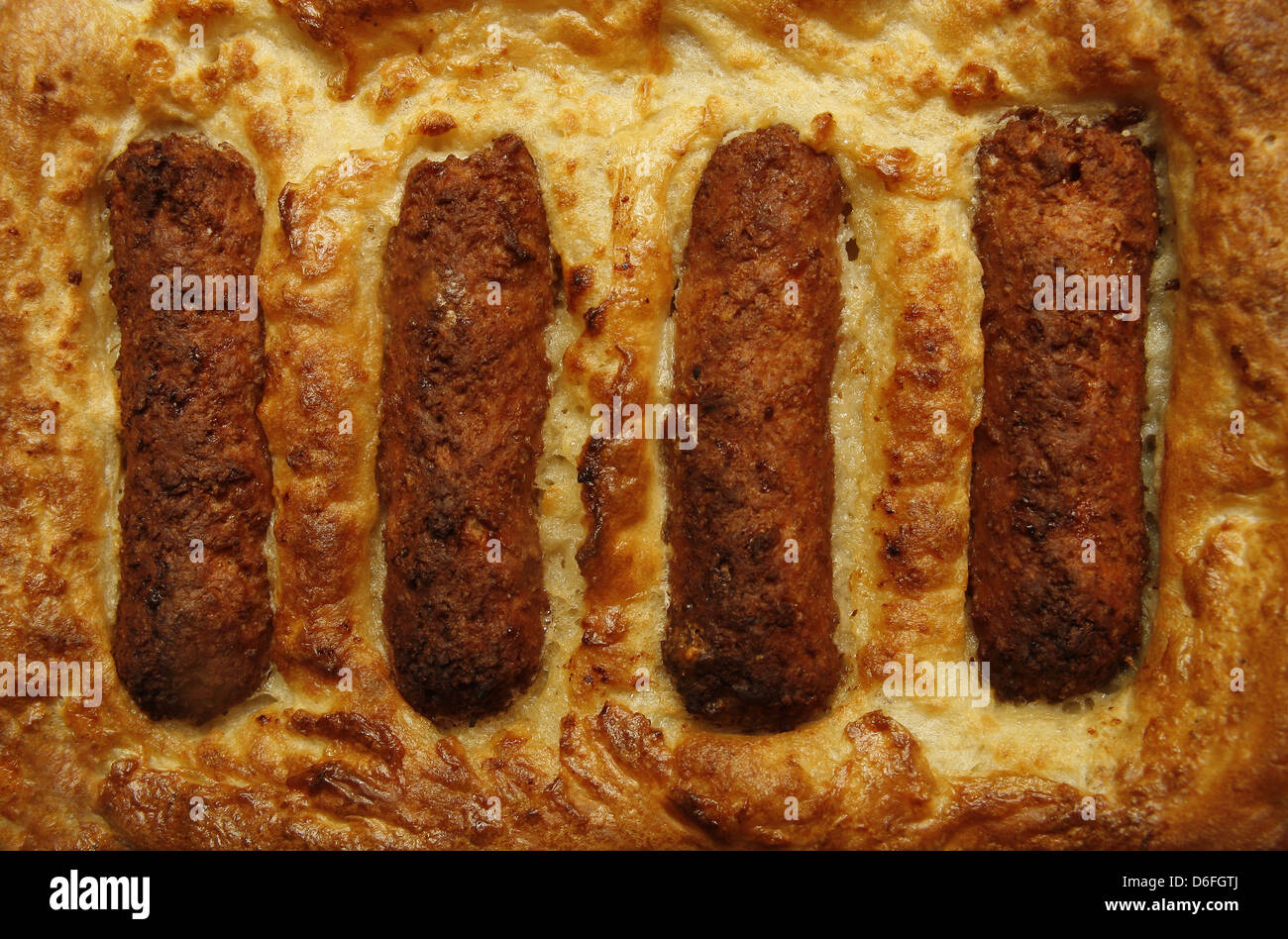 homemade toadinthehole using quorn sausages Stock Photo Alamy
