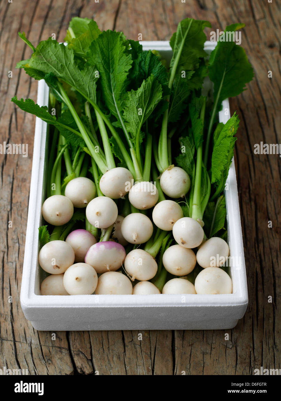 Box of Baby Turnips Stock Photo Alamy
