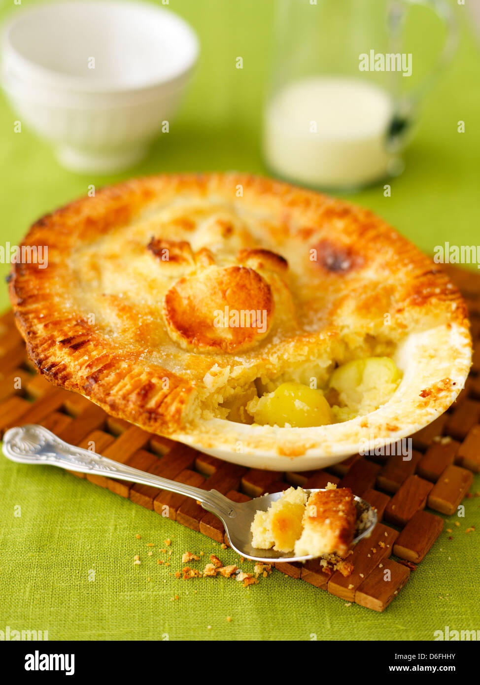Bramley apple pie Stock Photo Alamy
