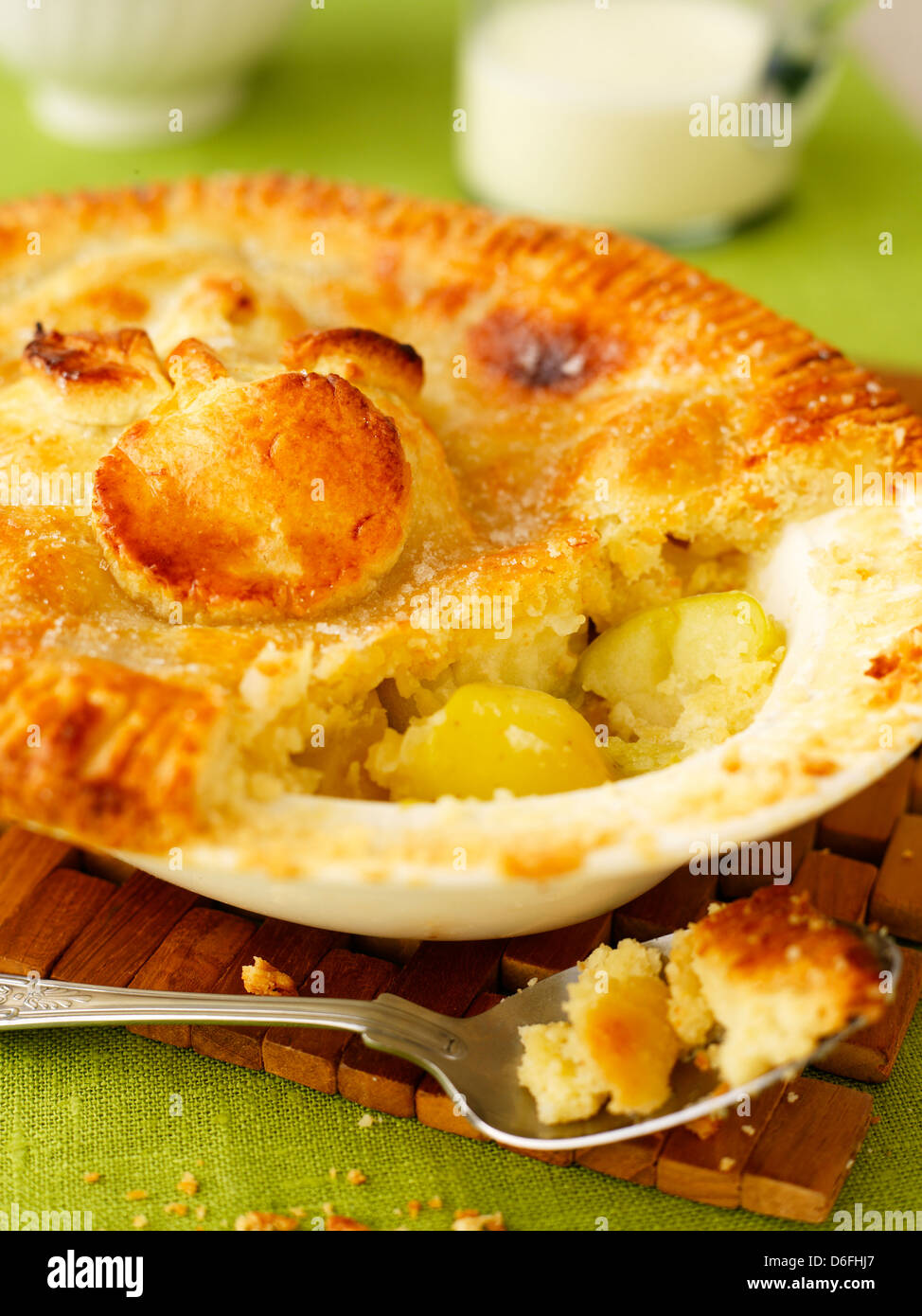 Bramley apple pie Stock Photo