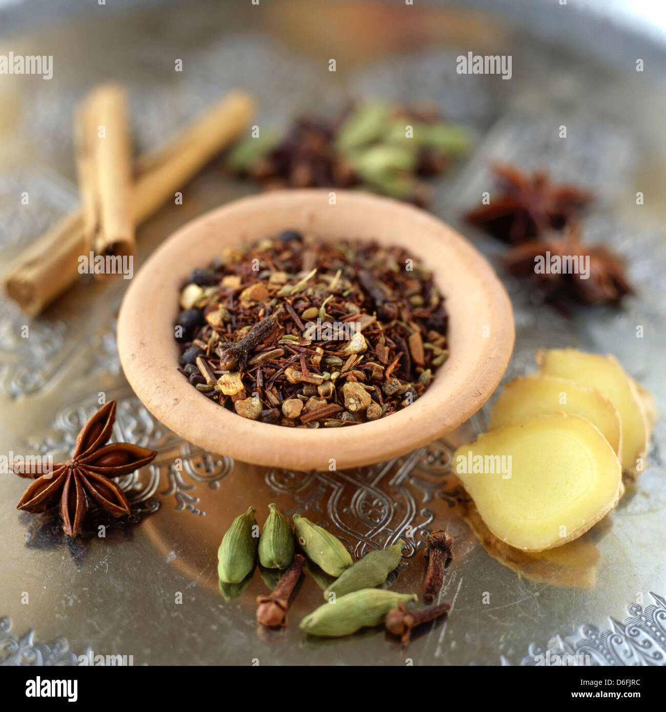 Indian Chai Tea Leaves in Clay Pot Stock Photo Alamy