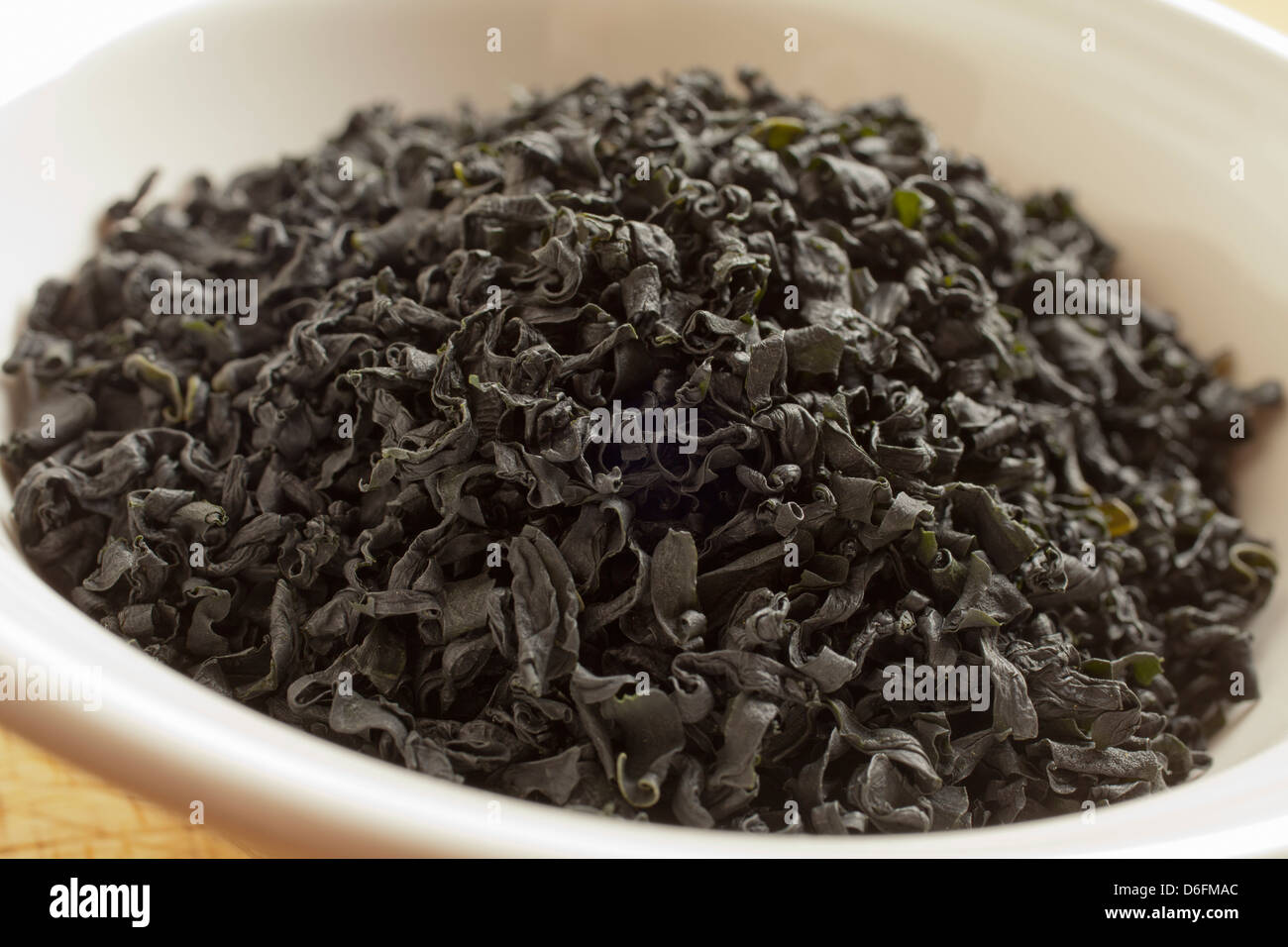 Bowl of Wakame seaweed Stock Photo