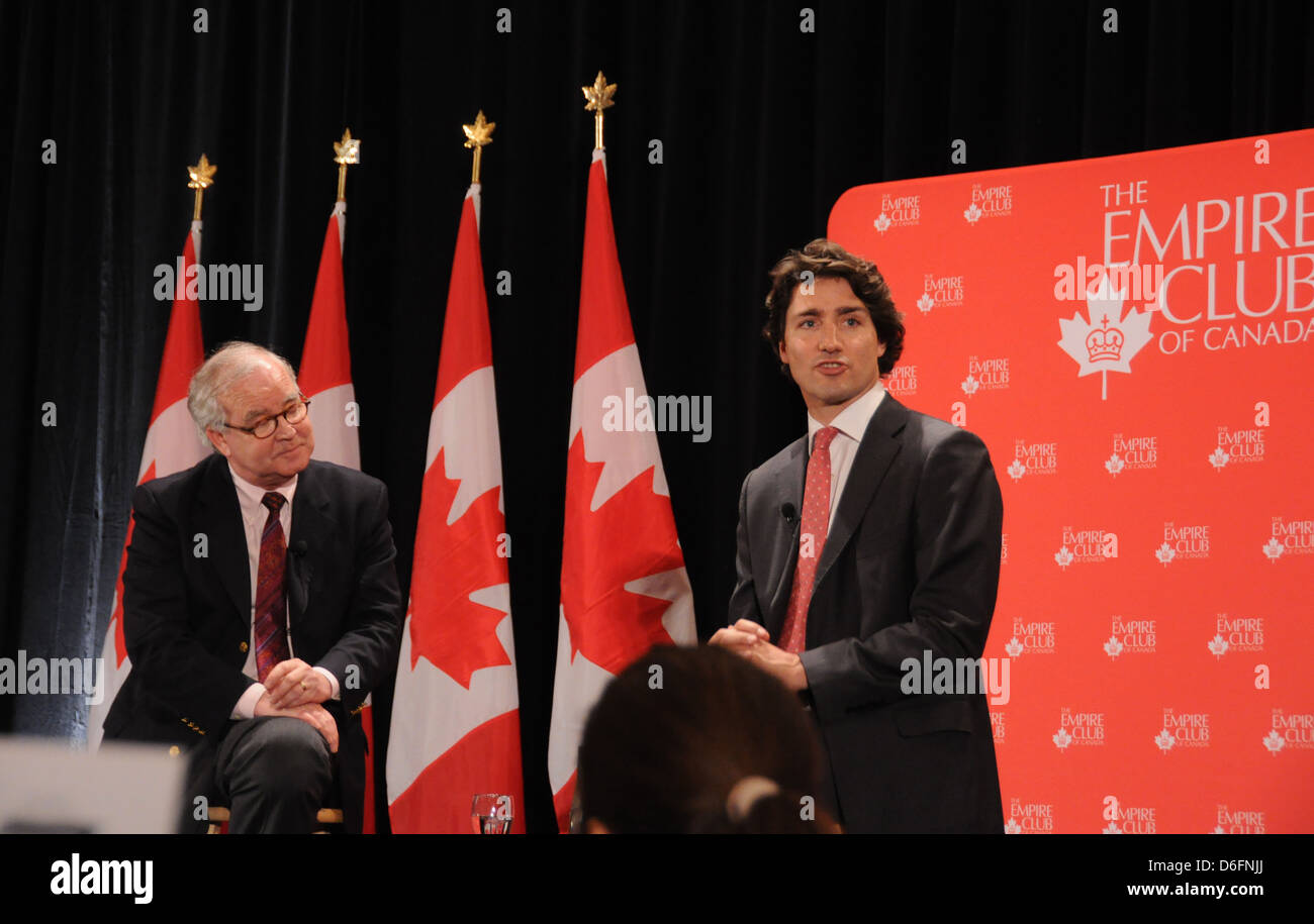 Justin Trudeau speaking at the Empire Club of Canada Stock Photo