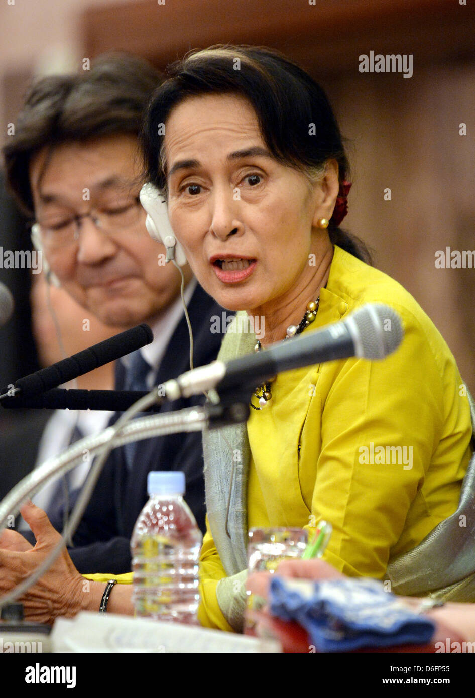 April 17, 2013, Tokyo, Japan - Myanmar opposition leader Aung San Suu ...