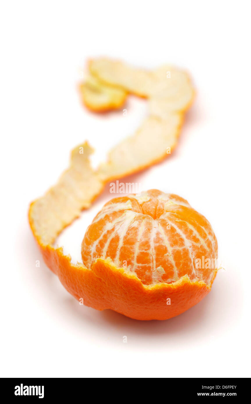 Curled orange peel on white hi-res stock photography and images - Alamy