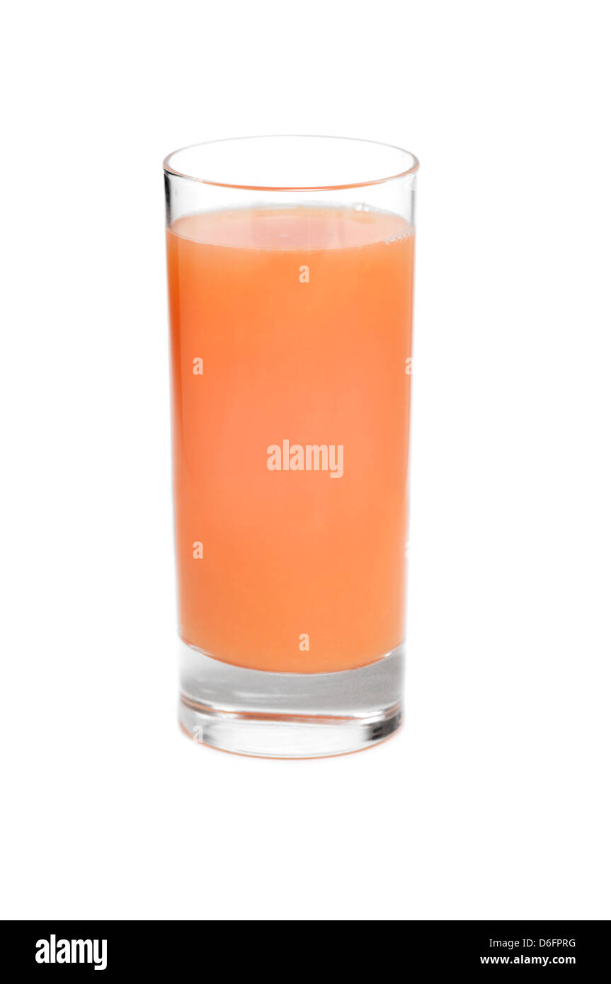 Glass of pink grapefruit juice on white background Stock Photo Alamy
