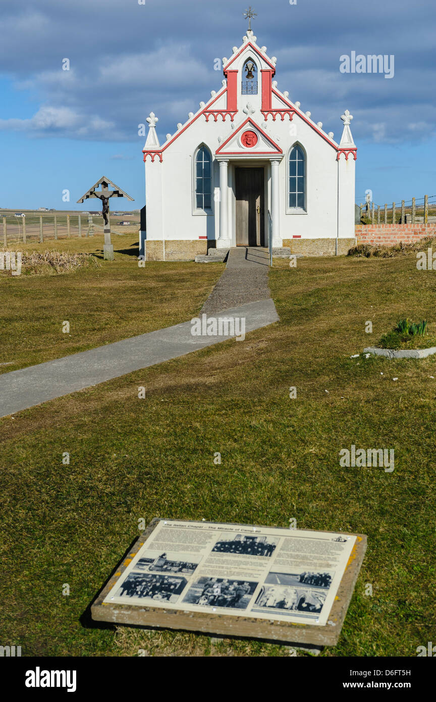 The Italian Chapel, Lamb Holm, Orkney - built and decorated by Italian prisoners of war during the second world war in 1942. Stock Photo