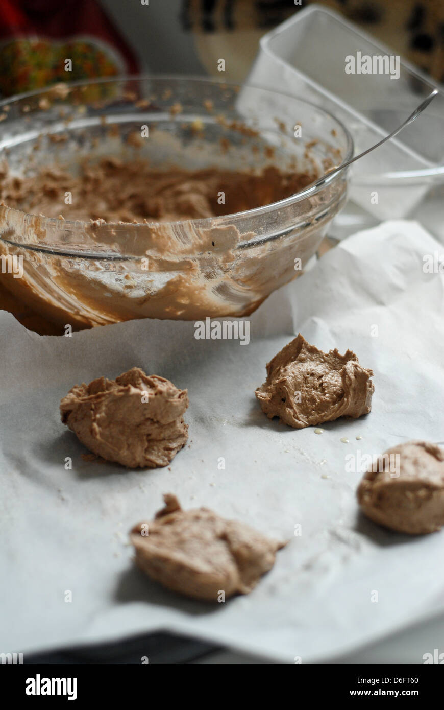 Cookie Dough ready to bake Stock Photo