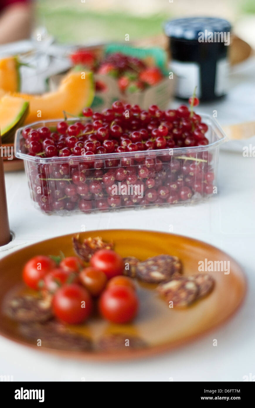 Fresh Al Fresco Lunch Spread Stock Photo Alamy