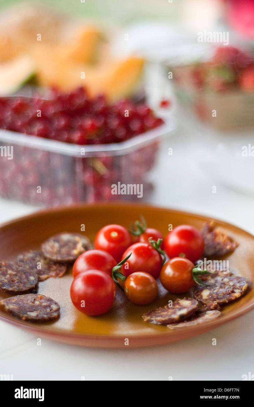 Fresh Al Fresco Lunch Spread Stock Photo Alamy