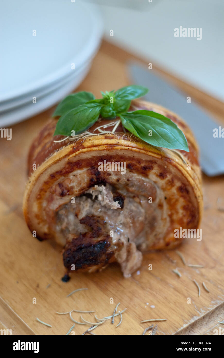 Roast Pork Joint Stock Photo Alamy