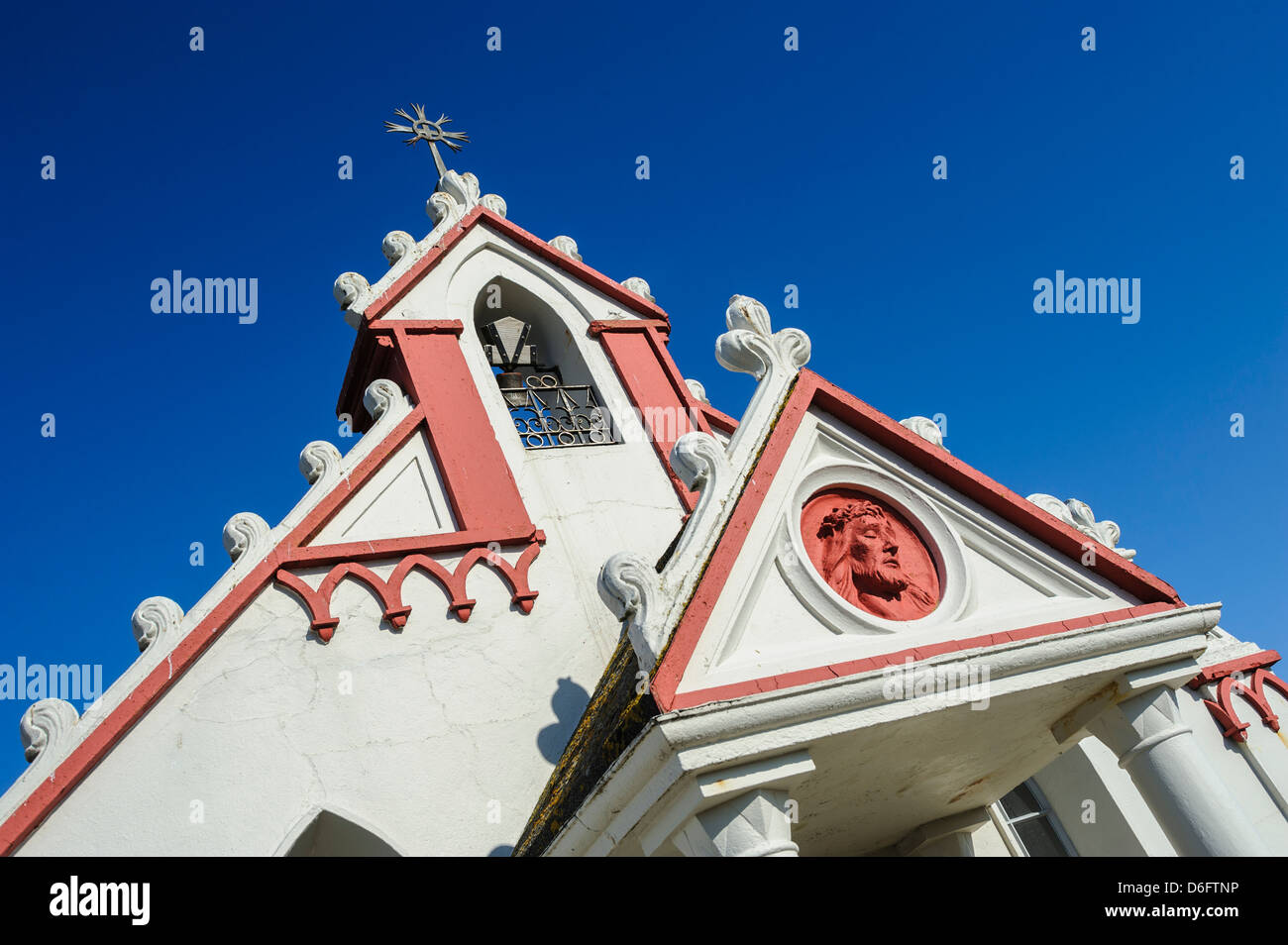 The Italian Chapel, Lamb Holm, Orkney - built and decorated by Italian prisoners of war during the second world war in 1942. Stock Photo