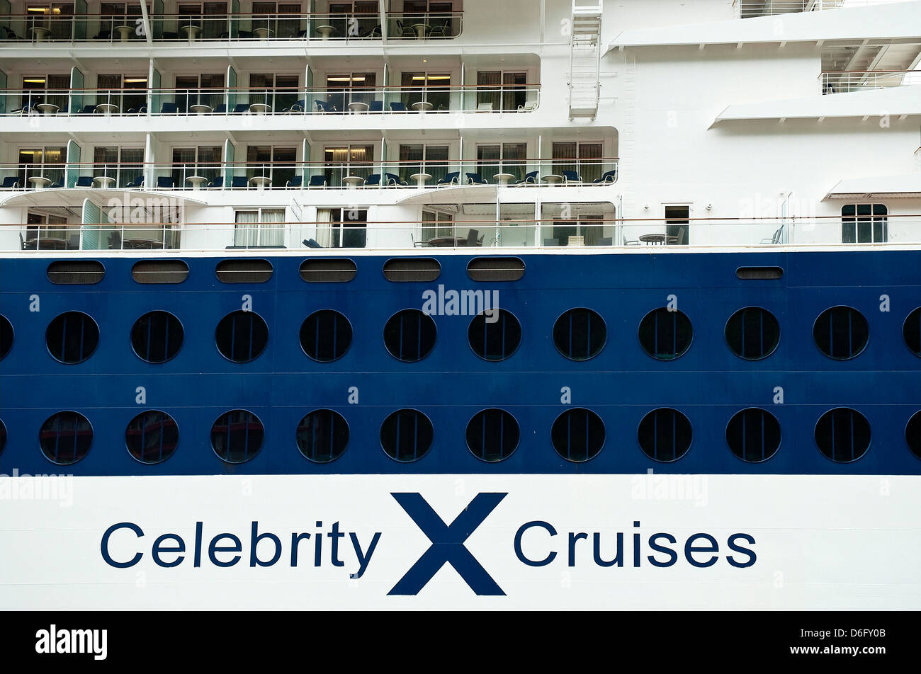 Celebrity Cruise ship detail. Stock Photo