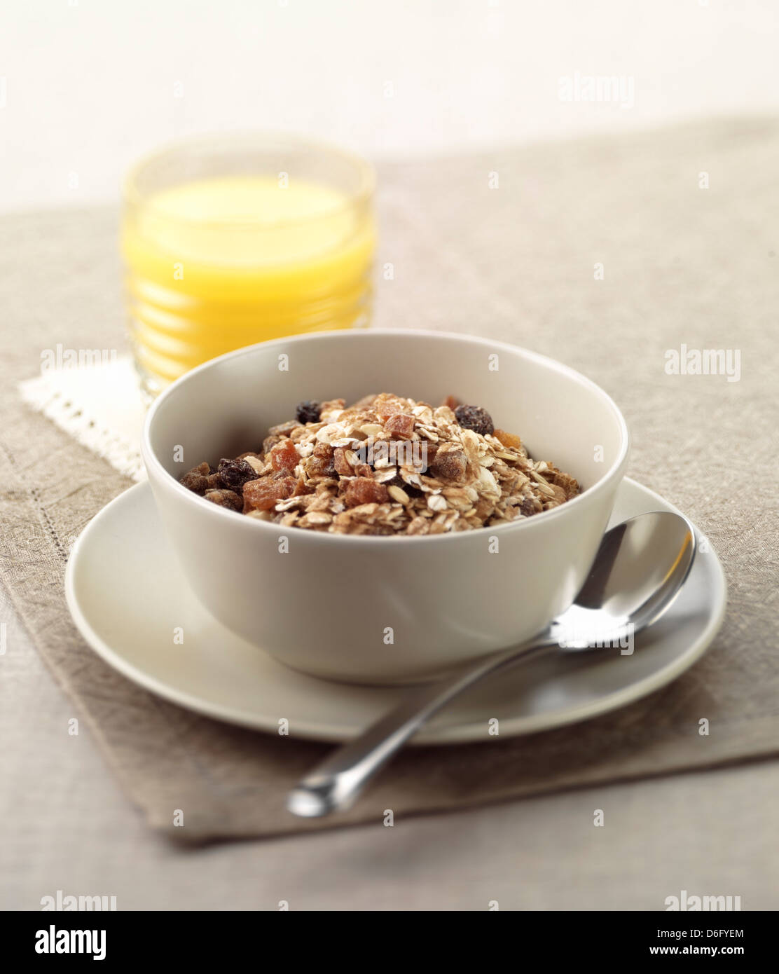 Muesli and Orange juice Stock Photo Alamy