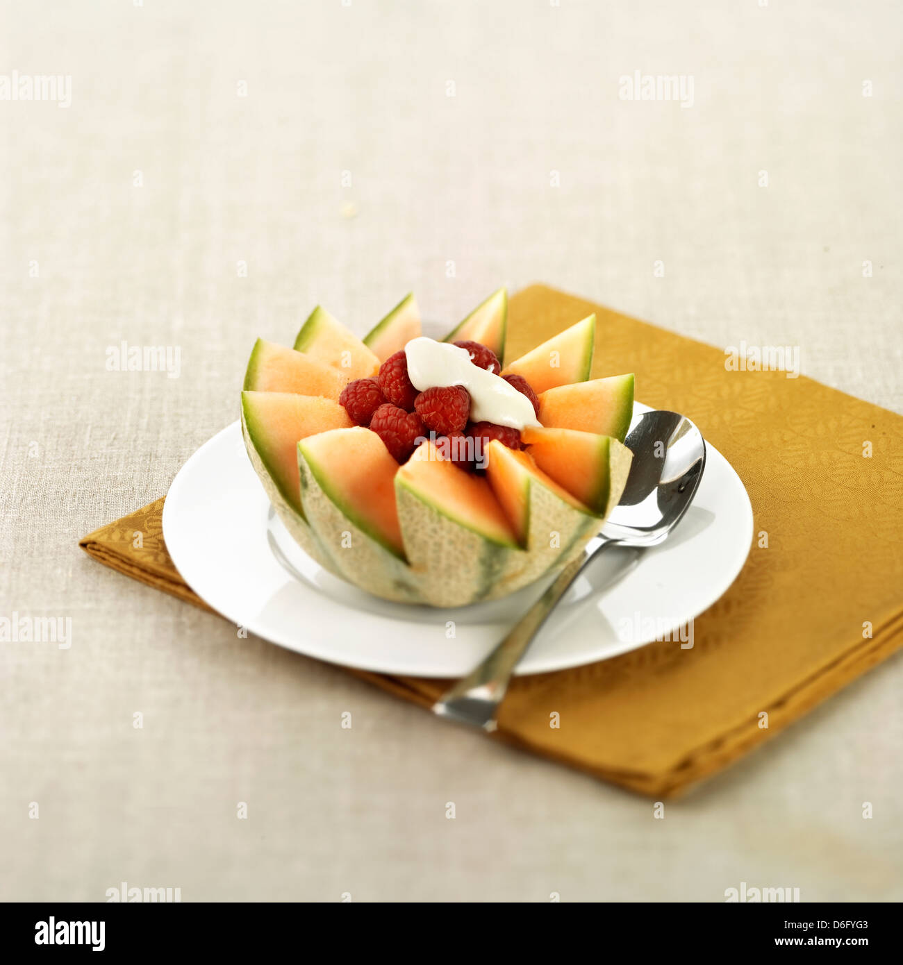 Raspberry Melon Melon and Raspberries Stock Photo - Alamy