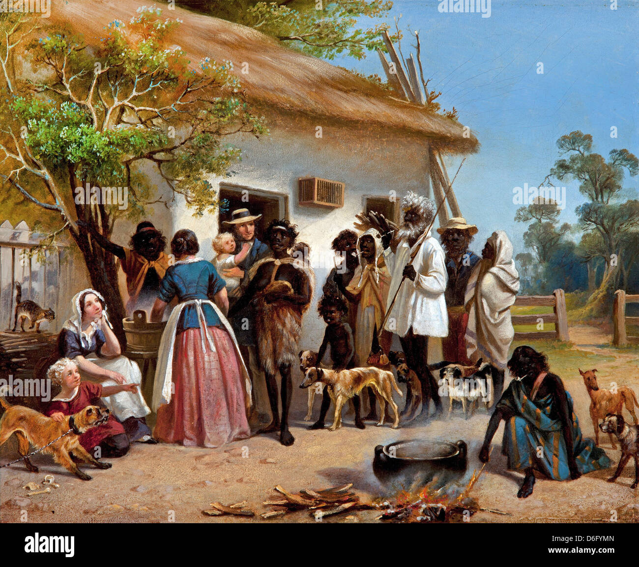 Alexander Schramm, A scene in South Australia 1850 Oil on canvas. Art Gallery of South Australia, Adelaide Stock Photo