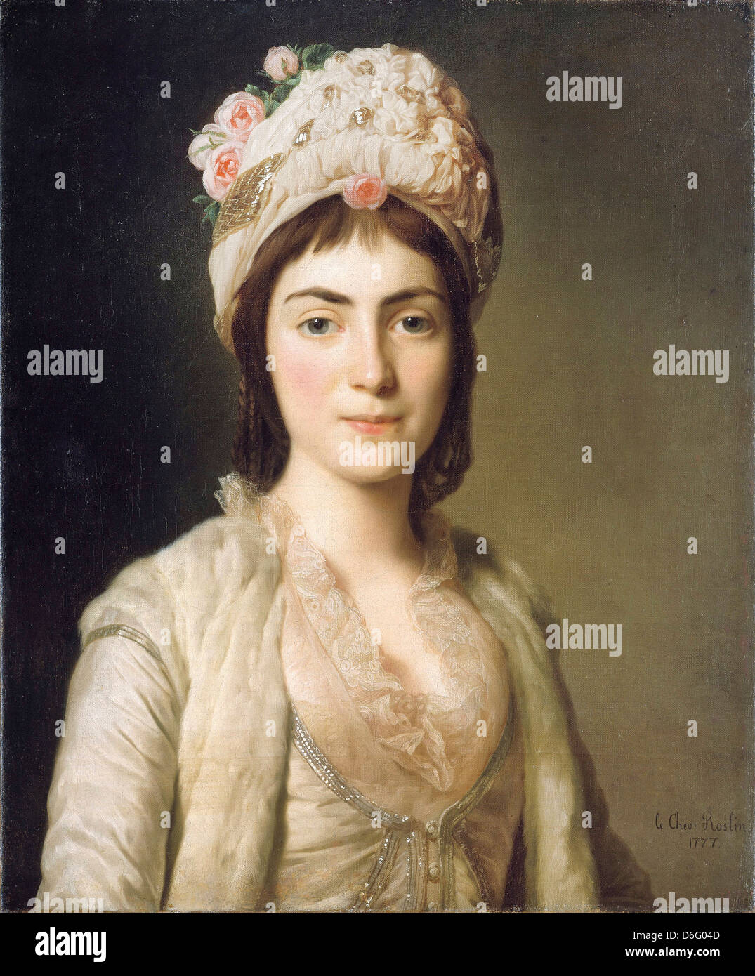 Alexander Roslin, Zoie Ghika, Moldavian Princess 1785 Oil on canvas. Nationalmuseum, Stockholm, Sweden Stock Photo