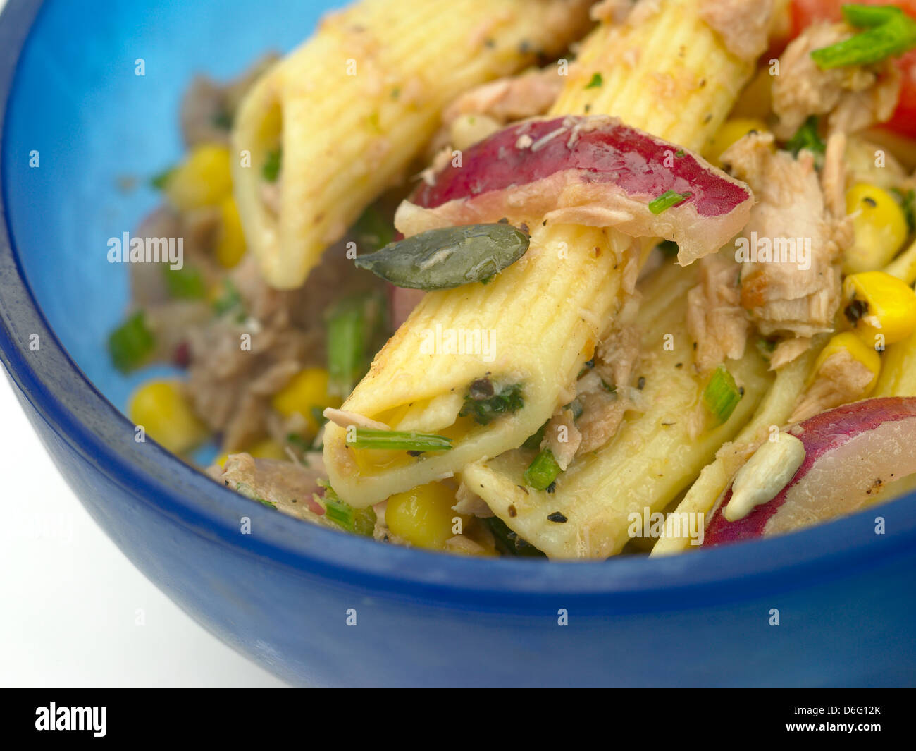 Healthy tuna sweetcorn salad with Recipe Stock Photo Alamy