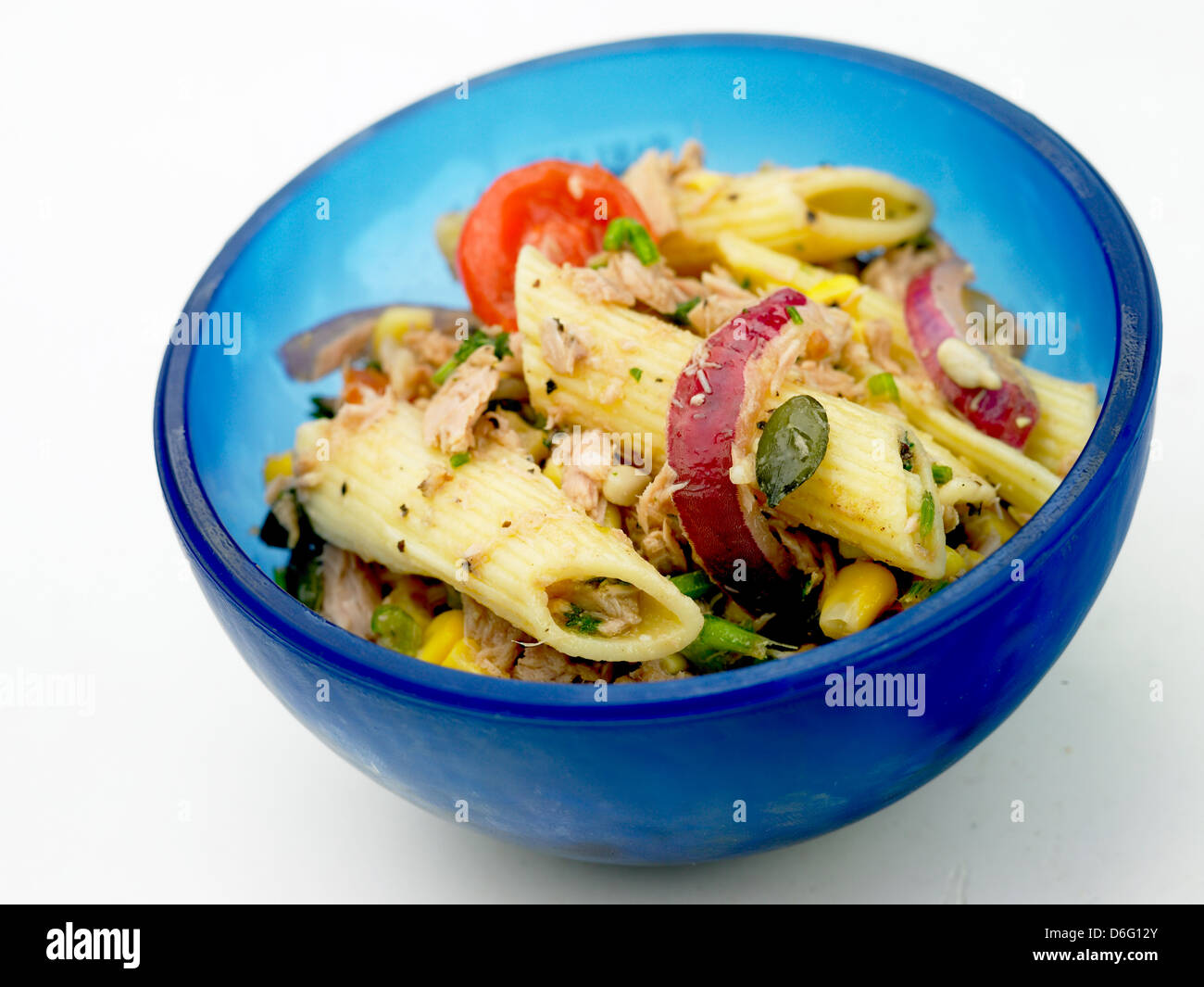 Healthy tuna sweetcorn salad with Recipe Stock Photo Alamy