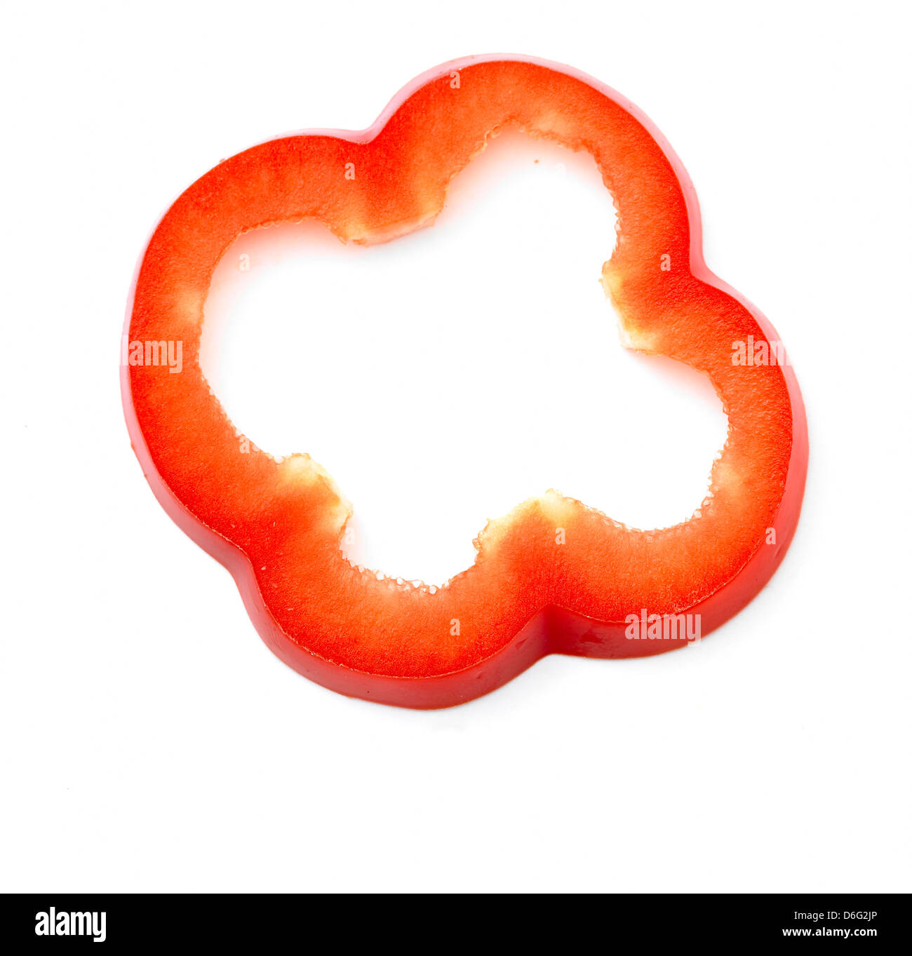 Slice of red pepper Stock Photo
