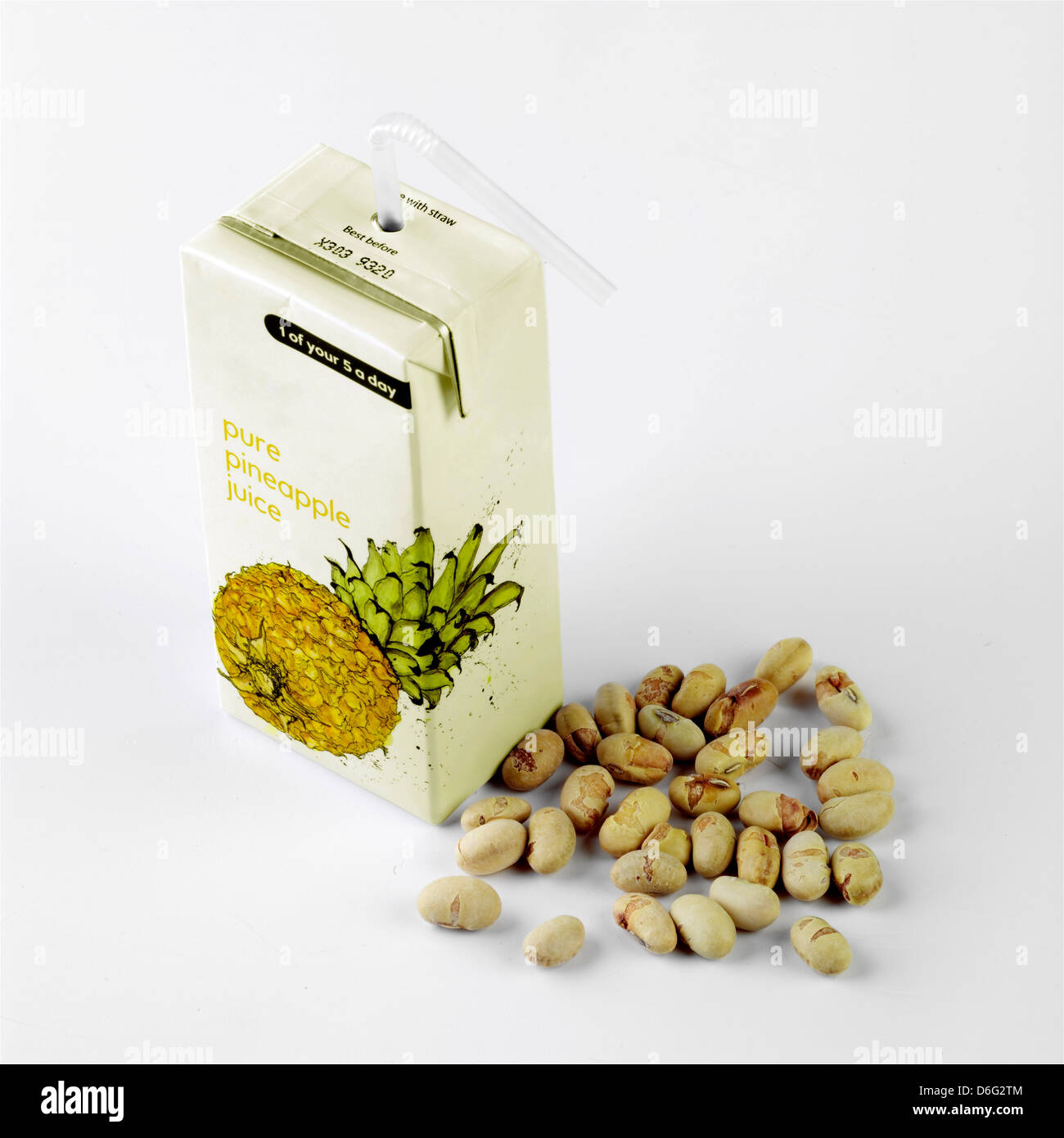 Pineapple juice and Soy beans Stock Photo Alamy