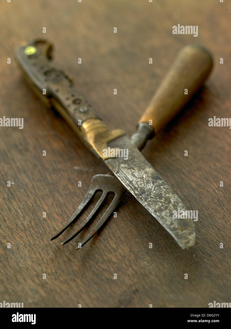 Old Knife and Fork Stock Photo Alamy
