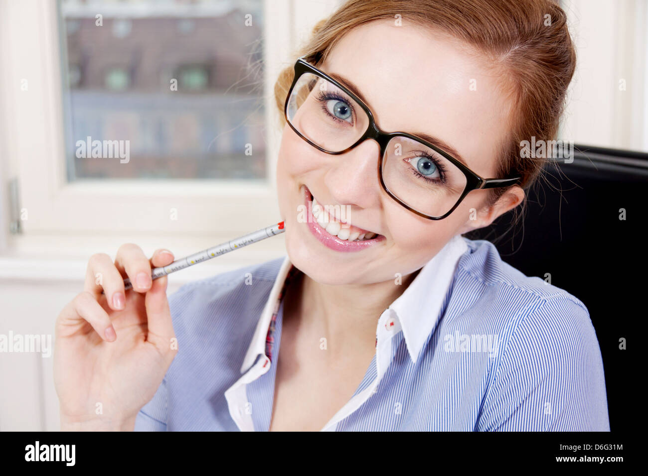 young successful business woman working on computer in office Stock ...