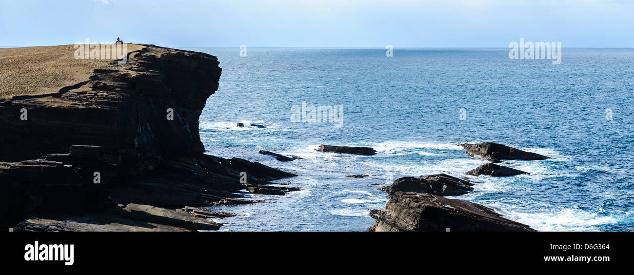 Sea and rocks off Yesnaby, Orkney. Stock Photo